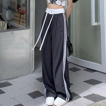 명품스타일 여성정장 의류 바지 디자인 센스 틈새 여름 높은 허리 느슨한 캐주얼