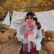 캐시미어머플러 크리스마스선물 커플 목도리 남자 여자 Bufanda- 격자 무늬 스카프 겨울 파시미나 숄 캐시