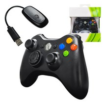 엑박호환패드 Xbox 360 2.4GHZ 게임 패드 용 무선 컨트롤러 및 PC Windows 7 8 10 11 과 호환되는 조이스, 한개옵션1, 02 Black