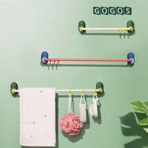 수건걸이 부착형 어린이 유아 타올걸이 도구걸이 욕실 주방 화장실, 블루 대형, 1개