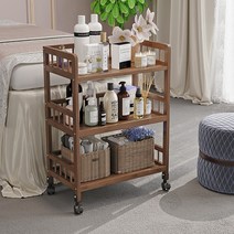 원목트레이 피부관리실 관리 웨건 화장품디피웨건, 브라운 컬러 50x30x83