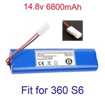 블랙박스배터리 차량보조배터리 차량 블랙박스 보조 배터리 Qihoo-14.8 S6 로봇 청소기 교체용 배터리 팩, 03 6800mAh