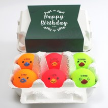 계란 골프공 선물 6구 삼색햇병아리 비비드 볼빅 비매트, 생일축하