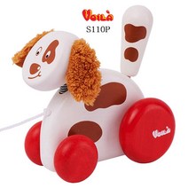 돌아기 걸음마장난감 원목강아지자동차 IQ 교재 오감 교구 유치원 손자선물 교구블럭