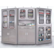 스테인리스 약장 화학실험실 약품창고 유리 멸균 병원, 통 이중 섹션 캐비닛 201 1.0mm