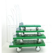 사각대차(무소음/초록판) 카트 접이식 대차 손수레 구루마 핸드카 사각차 밀차 끌차 핸드카 L카, [무소음]초록 사각대차 (특대/910X610)