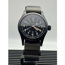 해밀턴 카키 필드 Mechnical 38mm 블랙 다이얼 그레이 스트랩 맨즈 시계 H69409930