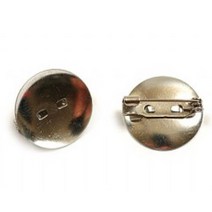 오목 원형 코사지핀 25mm 10개 브로치핀 옷핀