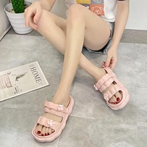 일월전빵 여성 EVA 플라워 스트랩 아쿠아 샌들 푹신한 사계절 5cm 슬리퍼 B-S063