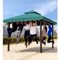 야외정자 조립식 파고라 사각 원두막 정원 농막 마당 커튼 의자 테이블, 02. 특별 제공  경제 모델 웨이브 에지 3x3 미터