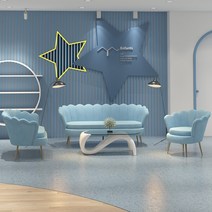 편한1인용쇼파 2인용 3인용 엔틱 패브릭 오늘의집 미니 라운지 소파, B + 1인