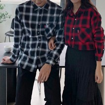 남녀공용 데일리 런던 체크 오버핏 남방 2컬러