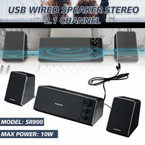 사운드바 elegiant sr800 pc 데스크탑 컴퓨터 스피커 홈 시어터 2.1 채널