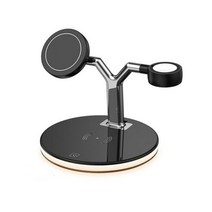애플 아이폰14프로 호환 케이스 30W 3 in 1 자기 무선 충전기 스탠드 iPhone 12 13 14 Pro Max 미니 Apple Watch Airpods 고속 충전 도킹 스, 검은색