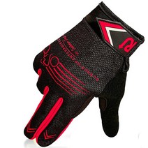 RunnerUp Sports 사이클링 장갑 여성/남성용 로드 바이크 풀 핑거 터치스크린 젤 패딩 495109, Large_Red, Red_Large