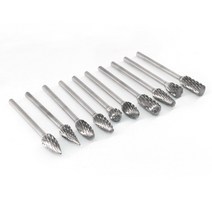 더블헥사곤 텅스텐 조각 비트 10pcs 드레멜 초경 날 카바이드, 1세트