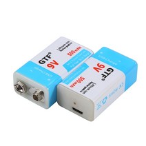 (으뜸몰100) 9 V 1000mAh리튬 이온 충전식 배터리 마이크로 USB 배터리 9 v 리튬 멀티미터 마이크 장난감 리모콘 KTV 9 볼트 리튬이온 충전지 마이크로 USB, 2PC 500MAH