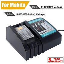 충전드릴 호환 배터리 충전기 dc18rct 리튬 이온 기 makita 기 18v 14.4v bl1830 bl1430 dc18rc dc18ra 전동 공구 3a 전류 eu 플러그, 우리를, 주도