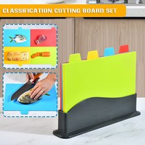 도마세트 실리콘도마 대나무도마분류 커팅 보드 홀더 세트 두꺼운 PP 도마 시트 다른 용도로 색상 주방 도, 01 Multicolour