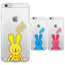 루나 컬러풀래빗 투명 젤리케이스 L800, 옐로우, 없음