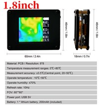 열화상카메라 적외선 휴대용 적외선 열 화상 카메라 1.8/2.4 인치 온도 측정기, 03 Black