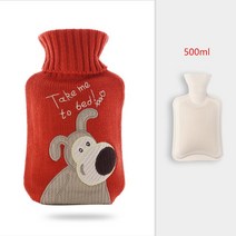 풋 워머 500/1000ML 따뜻한 물 주머니 배꼽 손 발을 따뜻하게 겨울을 하는 온수 물병 크리스마스 선물, 01 500ml Dog
