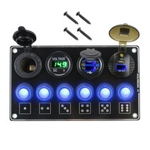 카라반 캠핑카 부품 수리용품 24v 12v led 캐러밴 라이트 토글 6 버튼 스위치 패널 usb 충전기 어댑터 스플리터 자동차 액세서리 보트 해양 트레일러 트럭, 초록