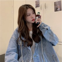데님후드자켓 맘룩 데일리패션 가을코디템 오버핏청자켓 나들이