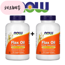 [1+1] 나우푸드 아마씨 오일 1000mg 베지 소프트젤 120정 리그난 함유