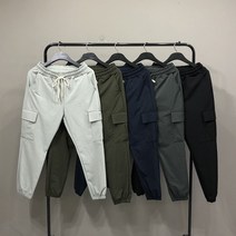 맨스토리 M-3XL 남자 리얼스판 카고 조거 밴딩팬츠