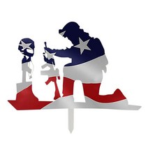 도로명주소판 건물주소 명패 4th of 7월 재향 군인의 날 무릎 꿇는 군인 정원 말뚝 장식 정원 말뚝 금속 장식 정원 장식 정원 장식, 빨간색