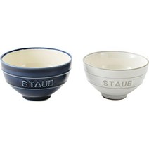 staub 스토우브 [ 르 챠완 Meoto 세트 KOHIKI 화이트 M 그랑 블루 L 일본제 ] 부부 찻잔 밥 찻잔 세트 [일본 정규 판매품] Le Chawan 40508-544