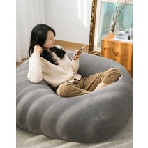 푹신한 구름쿠션 싱글 소파 빈백, 기술 천-로열 블루  100x110cm 대형 L