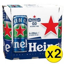 2팩 Heineken 하이네켄 - 0.0 Non-Alcoholic Beer Can 6 Pack BASEMENT PRICE - 0.0 논-알콜 비어 캔 6 팩 BASEMENT 프라이