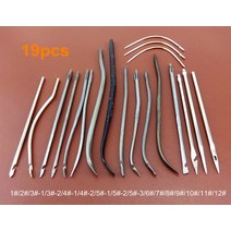 셀프 19pcs 전문 가죽 공예 Shoemaker Cobbler 바느질 스레드 후크 Awl 바늘 도구 세트-나이프 커터 펀치 Edger