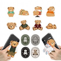 정품 스마트톡 그립거치대 홀더 뚠뚠곰 빈티지 클래식톡 테디아일랜드, 빈티지 톡/블랙