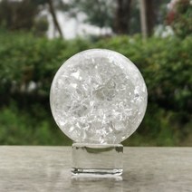 스노우볼 워터볼 56cm 크리스탈 유리 얼음 균열 공 석영 구슬 마술 구 fengshui 장식품 바위 물 분수 분재 공 홈 장식, 2-s