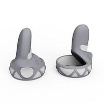 VR VR기기Oculus Quest 2 VR 터치 컨트롤러 보호 커버 액세서리용 충격 방지 실리콘 스킨 핸들 그립, 한개옵션1, 10 Gray