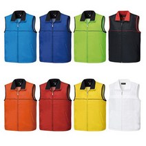 단체복 조끼 카라 배색 디자인 가벼운 경량 베스트 등산 행사용 마트 근무복 로고 인쇄 가능