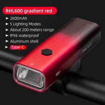 자전거캠 블랙박스 바디캠 자전거 C 타입 2000mAh, 5.RHL600 red Type-C