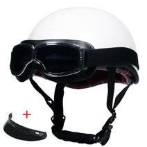 DAYU 다유 빈티지 클래식 오픈페이스 오토바이 헬멧, 진주백 카틴흑차