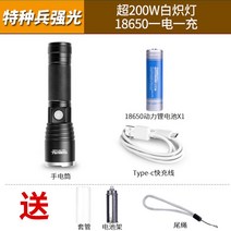ETL 소형 서치라이트 USB 캠핑 낚시 후레쉬 Led 랜턴 충전식 차박 팬라이트 손전등, 200W백열등:186501전기(패키지5)개