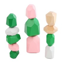 YSSHOP 아기 스태킹 게임 균형 돌 상호 작용 장난감 다채로운 나무 장난감 소년 소녀, 불규칙한 1-4cm, 목재, 12개