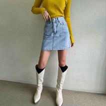 매드시스터 더블스냅 데님 미니 스커트 청치마