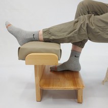 (튼튼하고 안정된) 원목 2단 사무실 책상 발받침대 발거치대, 브라운