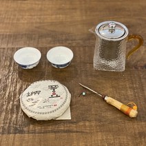 보이차세트 입문용 찻잔 거름망숙우 보이차칼 풍요 100g