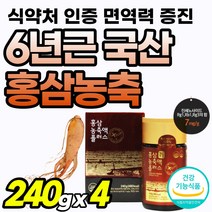 골드 중년 프리미엄 식약청 인정 농축액 50대 온가족 고용량 부모님 6년근 홍삼 패밀리 항산화 플러스 홍삼근 마시는 혈행 액상 피로 개선 국내산 진세노사이드 추출물 추출 부스터 선, 240g x 4개, 240g, 4개