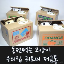동전먹는 고양이 저금통 KC인증, 오렌지