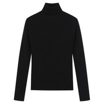 탑텐 22 FW 여성 소프트터치 슬림 골지 터틀넥 니트 BK