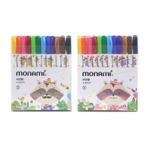 모나미 MONIZOO 12색 사인펜 싸인펜 수성마카, 여